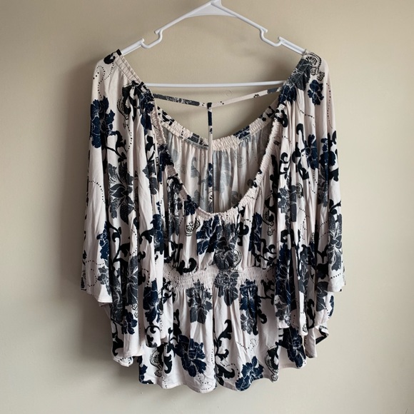 Free People Glenside Floral Strappy Back Blouse - Picture 4 of 7